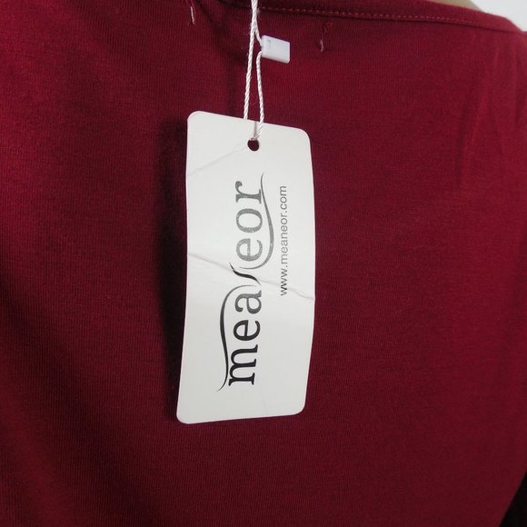 MEA Top XL NWT Kimono Shirt Red Short Sleeves Stretch Relaxed Boxy Fit - Picture 6 of 8